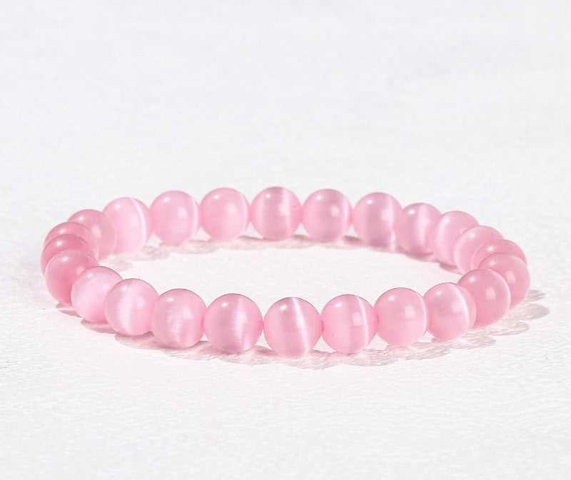 8 mm Katzenauge ( Selenit) rosa Armband