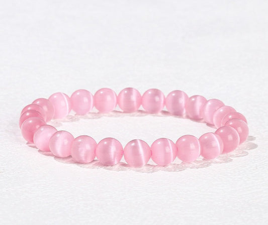 8 mm Katzenauge ( Selenit) rosa Armband