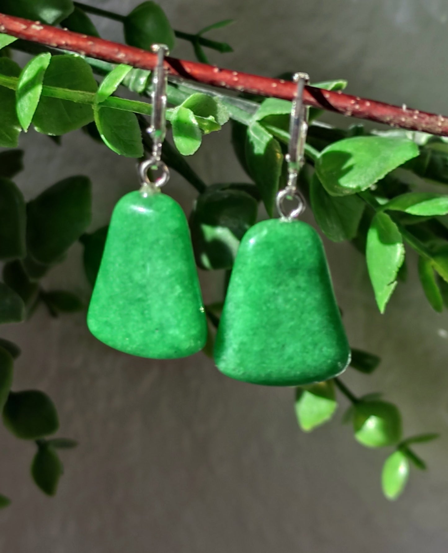 Naturstein Edelstein malaiischer Jade Ohrringe 925 Silber