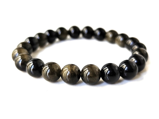 8 mm goldener Obsidian Armband