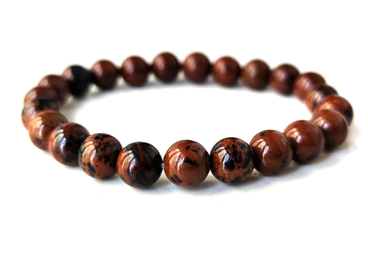 8 mm Mahagoni Obsidian Armband