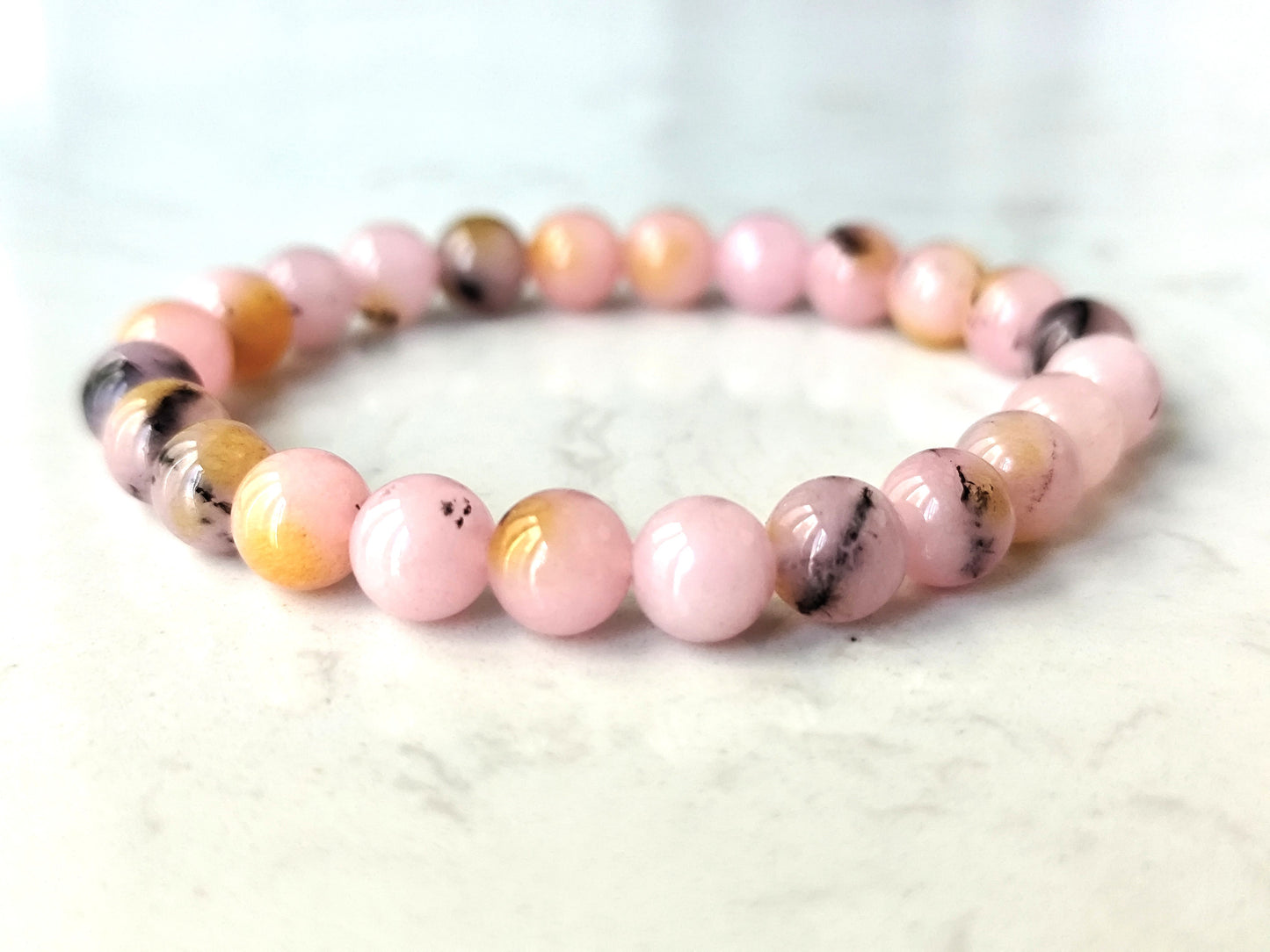 6 mm 8 mm rosa Opal Armband
