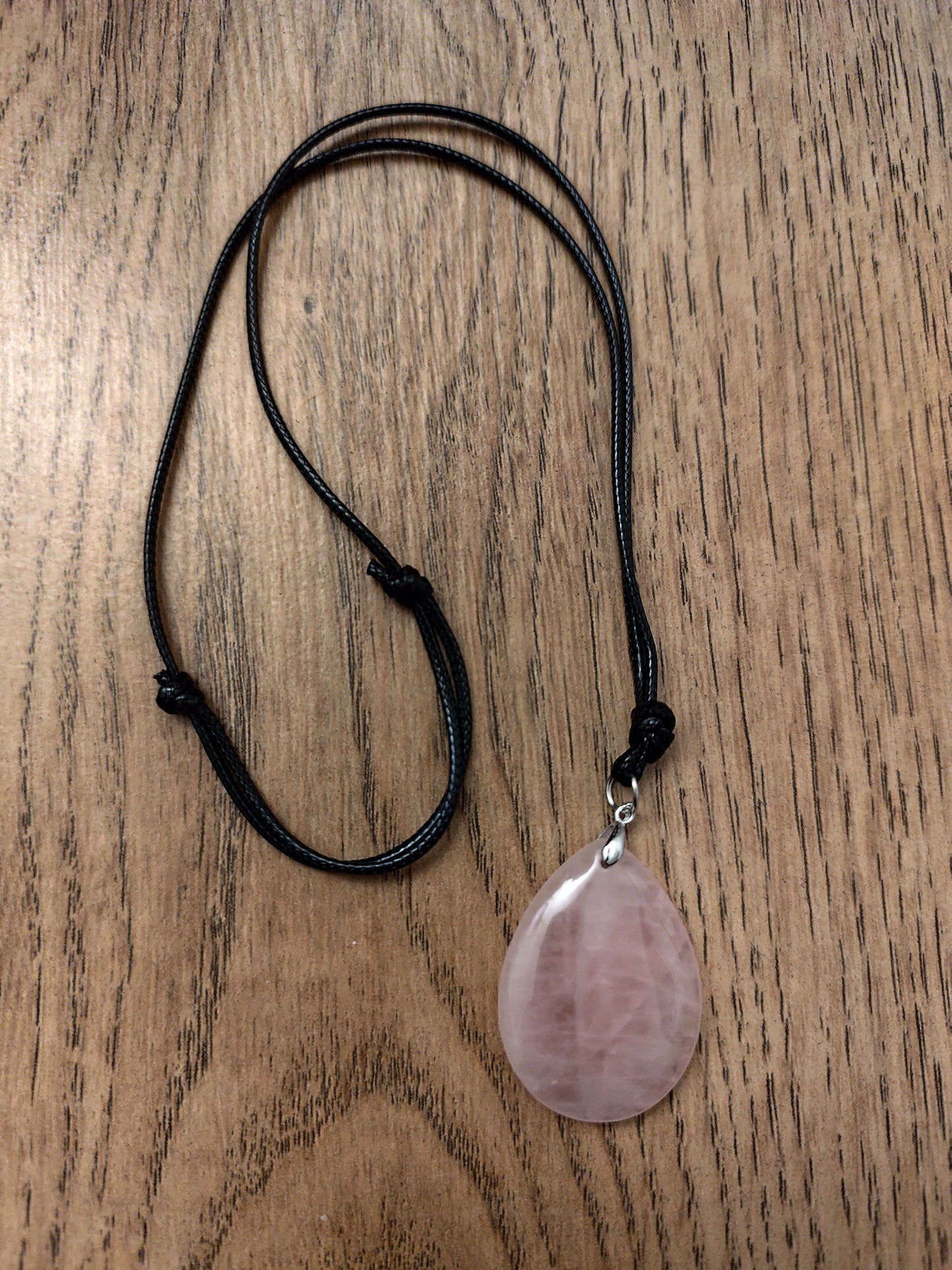 39 x 29 mm Edelstein Quarz rosa Tropf Anhänger inkl.Kordel