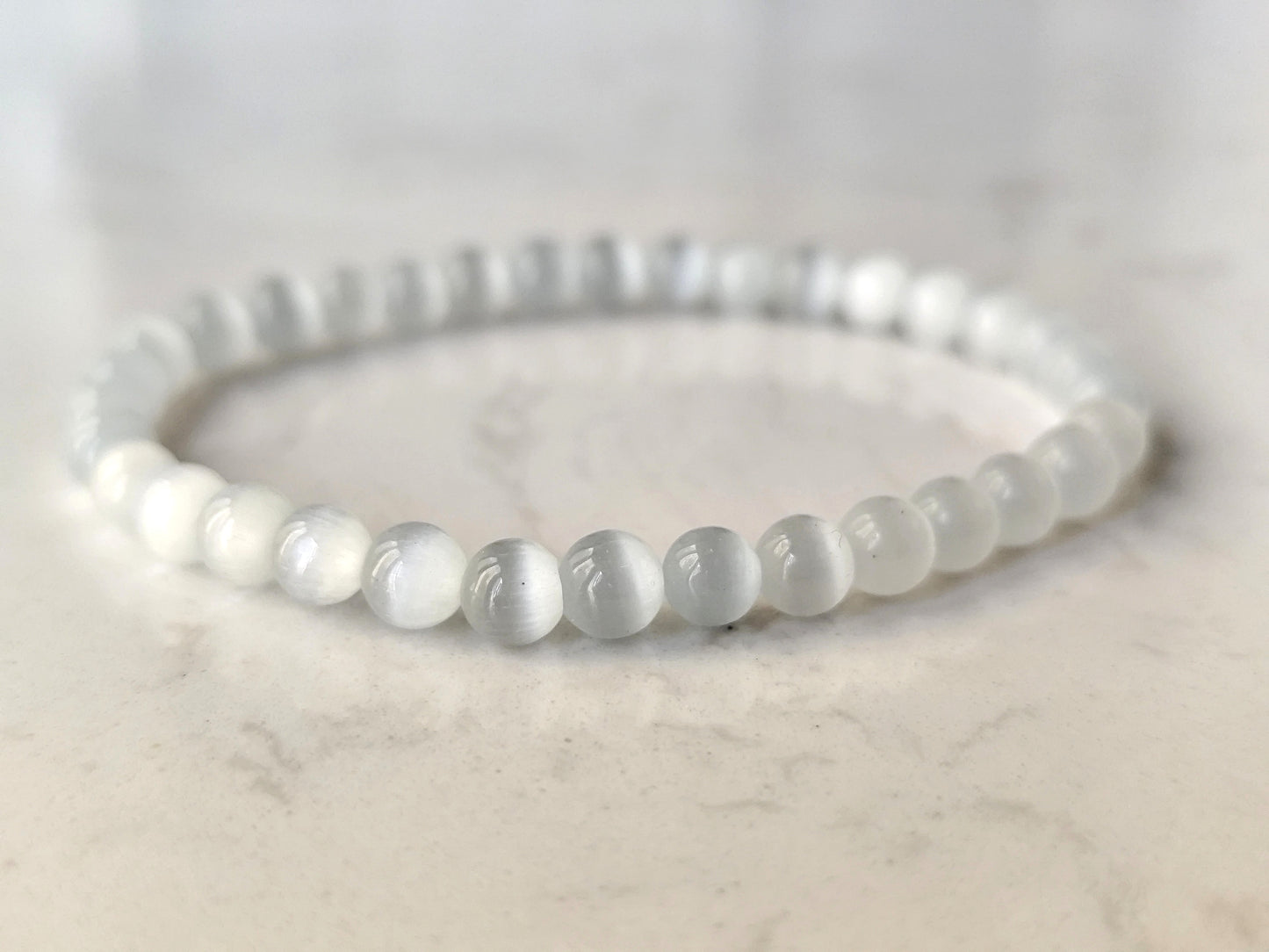 6 mm 8 mm Katzenauge ( Selenit) Armband